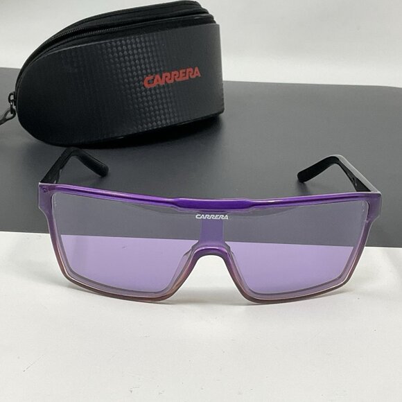 Carrera 6630 Shield Flat Top Sunglasses 03D4TJ Violet Shaded Black main image 13